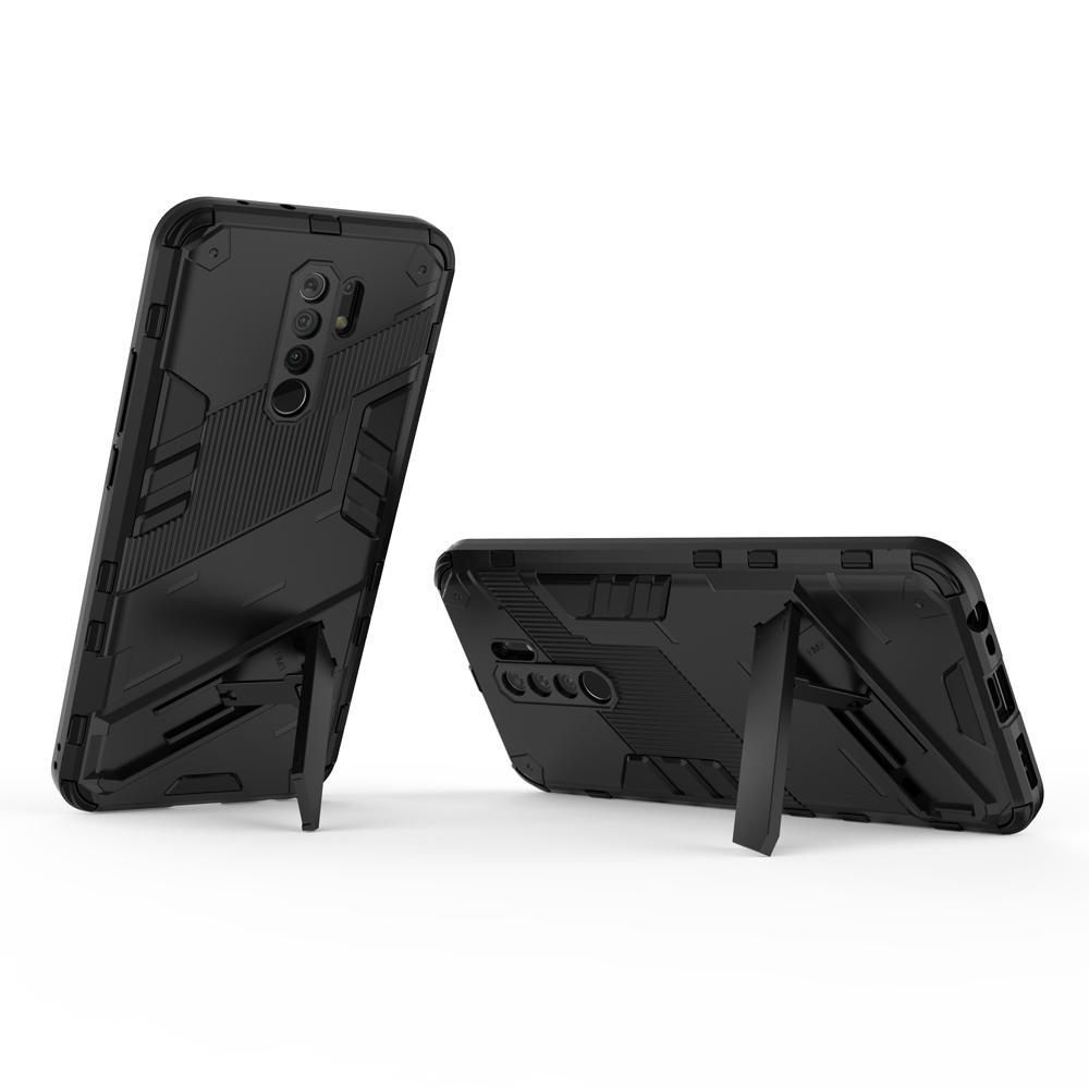 Ốp lưng cho Xiaomi Redmi 9, Ốp chống sốc Iron Man PUNK cao cấp kèm giá đỡ cho Redmi 9