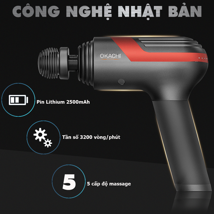 Súng massage toàn thân OKACHI LUXURY JP-i5 Pro