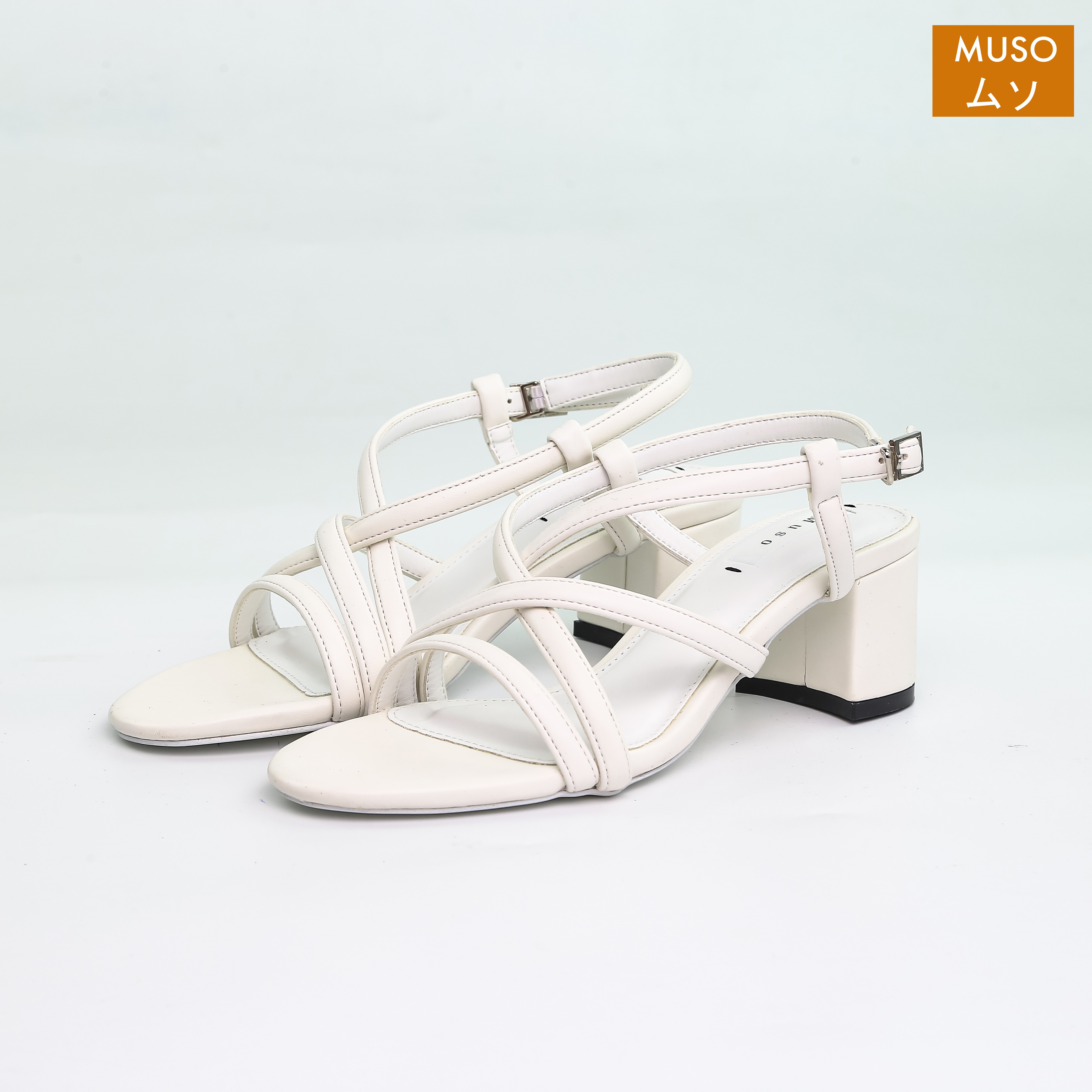 Sandal Cao Gót 5cm Mũi Tròn Quai Chéo MUSO SDCGMS003 - Hàng Chính Hãng