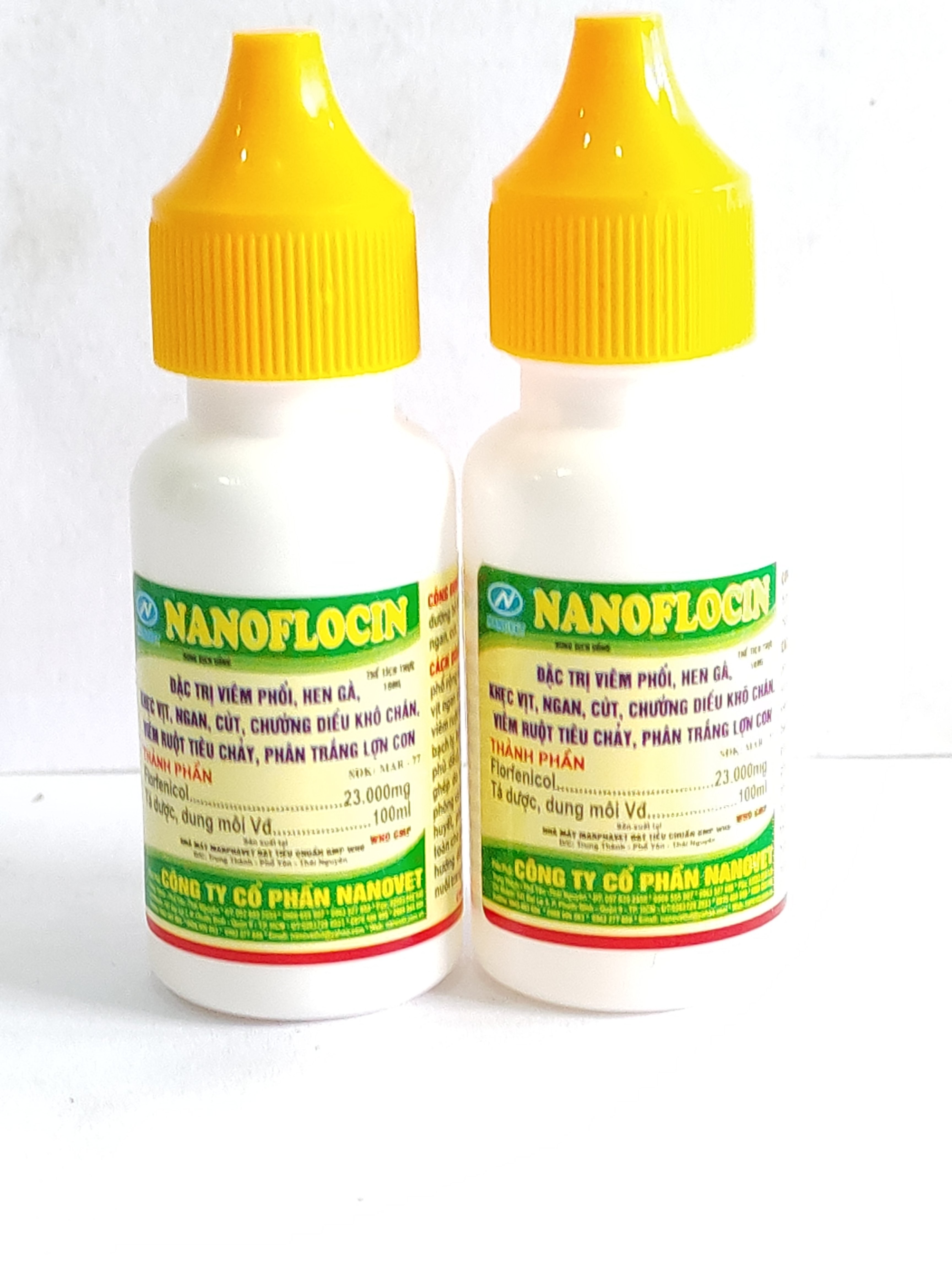 NANO NANOFLOCIN 10ML dung dịch uống đặc trị viêm phổi, hen gà, khẹc vịt, ngan, cút