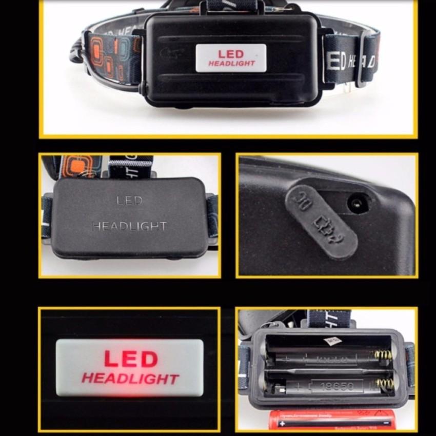 Đèn pin đội đầu 3 bóng ánh sáng trắng chạy 2 pin 206486.