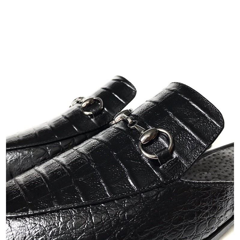 Giày sục da nam vân cá sấu size 38-43 sang trọng lịch lãm 2023