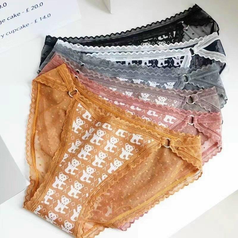 COMBO 5 QUẦN LÓT NỮ DỆT HÌNH GẤU 409