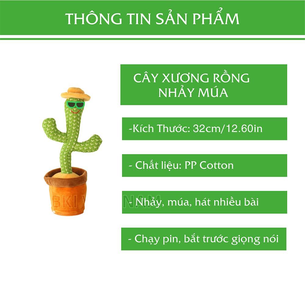 Xương rồng nhảy múa 120 bài hát, biết nhại tiếng hàng loại 1 nhồi bông Tặng Kèm Pin - XRBNMUA