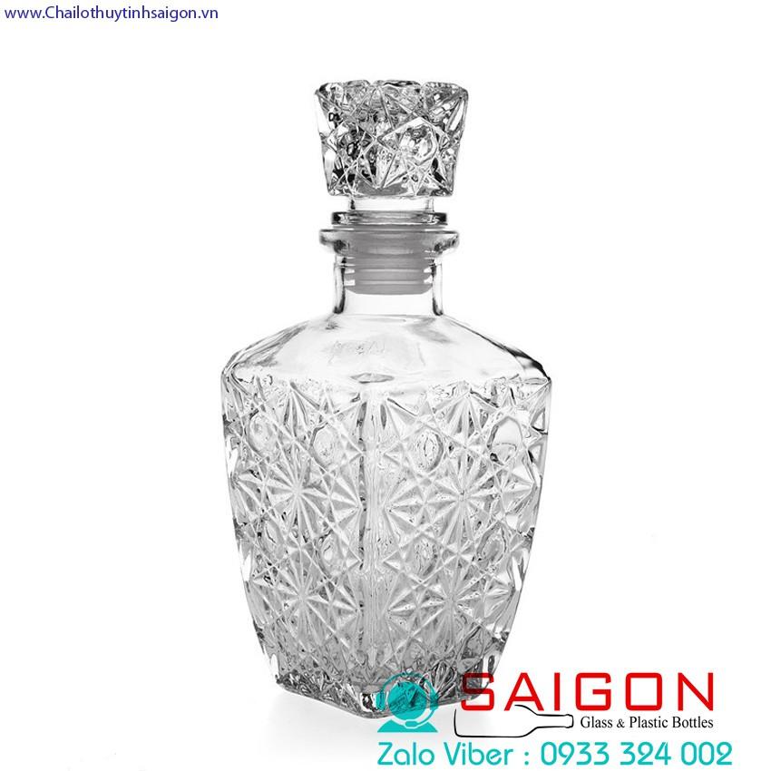 Bình Thuỷ Tinh Sang Trọng 500ml , 750ml | BCR8 , Tuỳ Chọn Dung Tích