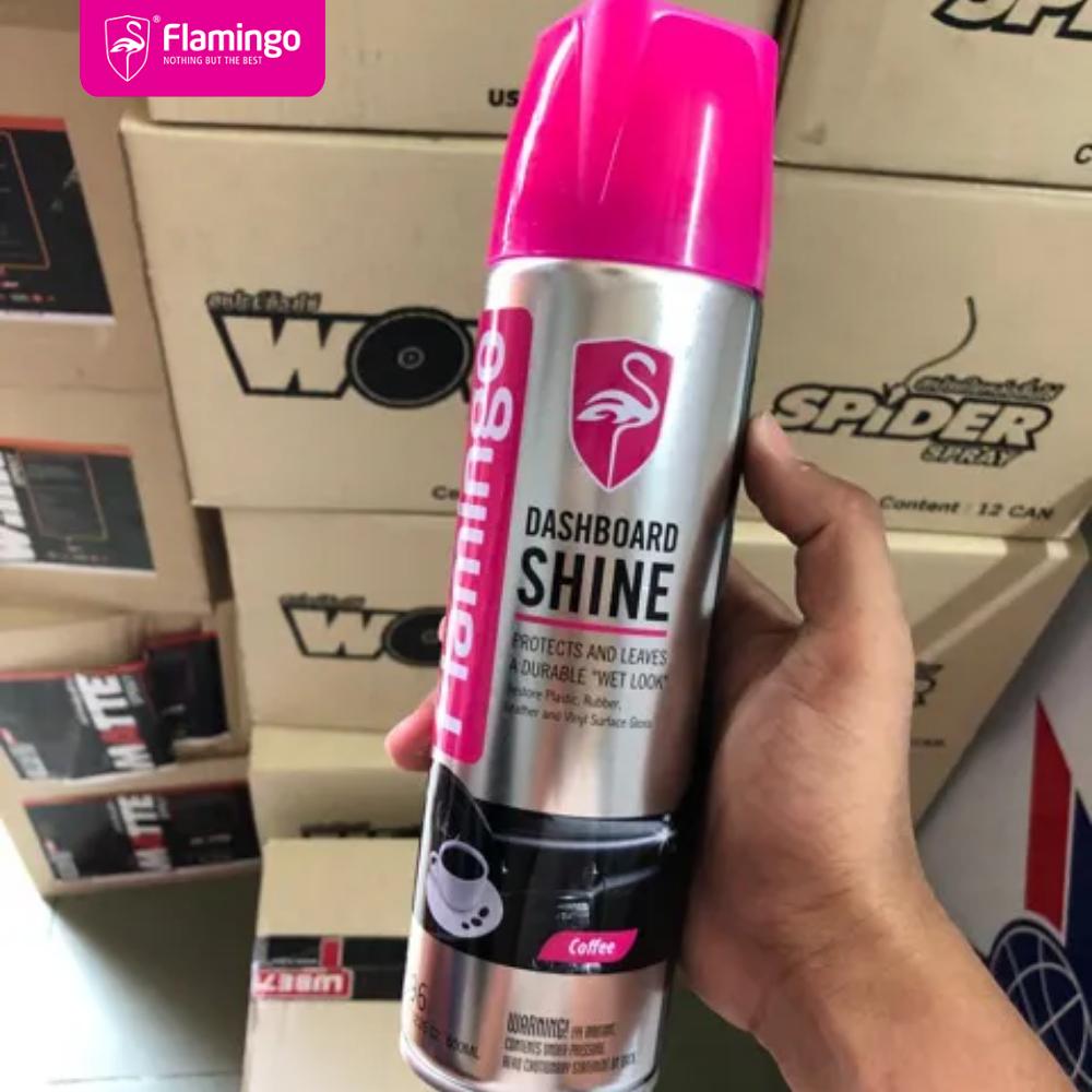 Bình Xịt Dưỡng Nội Thất Hương Cà Phê Flamingo F096 – Dưỡng Bóng Bảo Vệ Bề Mặt Da, Nhựa Ô Tô 500ml