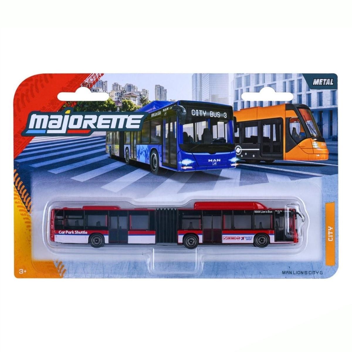 Đồ Chơi Mô Hình Xe City Bus Man + Avenio Tram - Majorette 8503003001 - Màu Đỏ