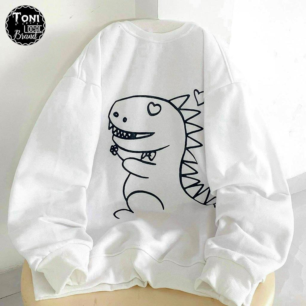 Áo Sweater Nỉ Ngoại nam nữ chống nắng giữ ấm hình Khủng Long