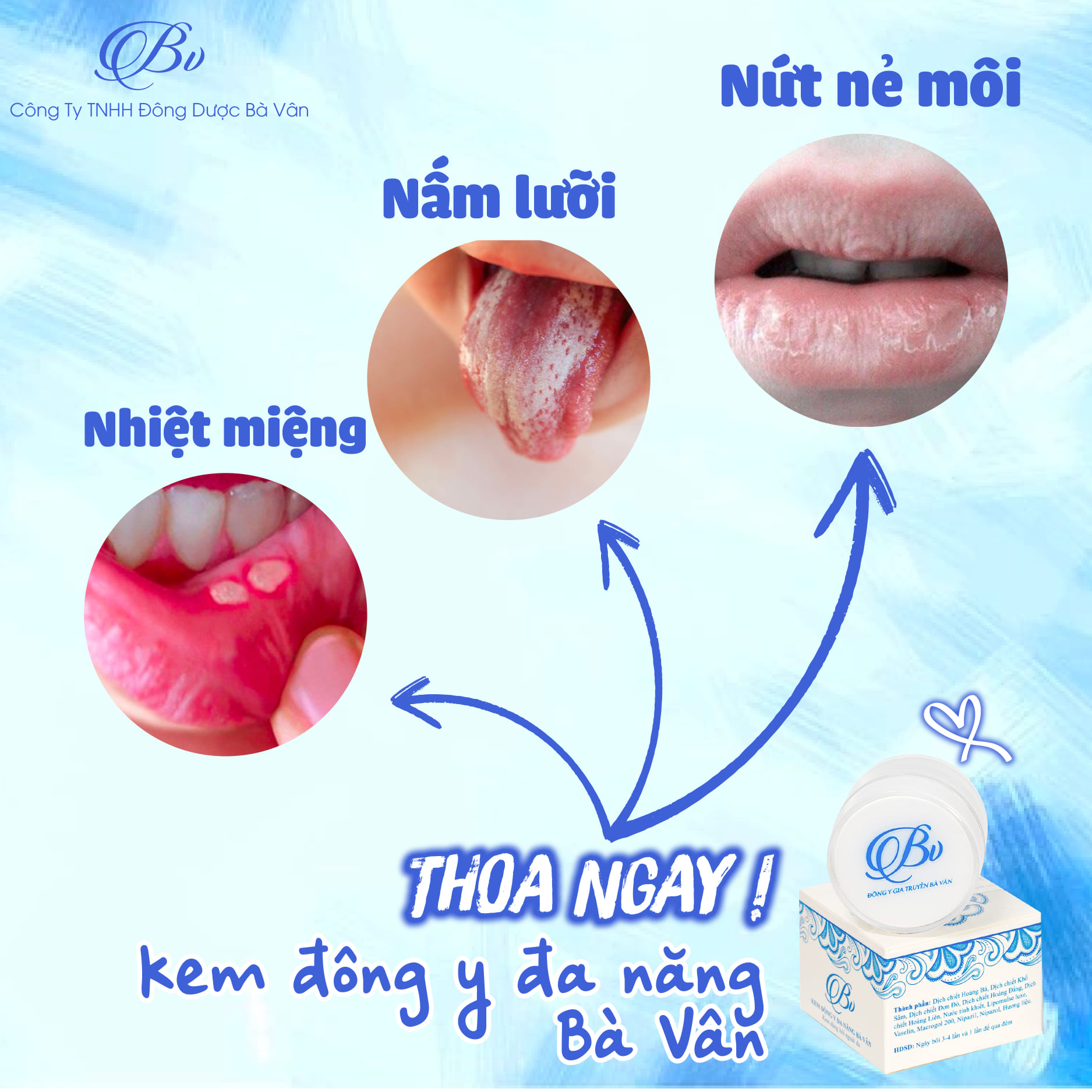 Kem Bôi Đông Y Đa Năng Bà Vân, An Toàn Cho Bé &amp; Cho Cả Gia Đình - Sản phẩm của đông dược Bà Vân