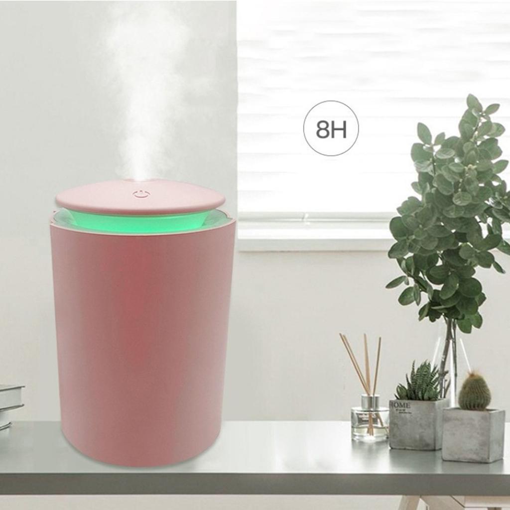 USB Essential Oil Diffuser Air Humidifier 260ml Tank for Bedrooms Pink