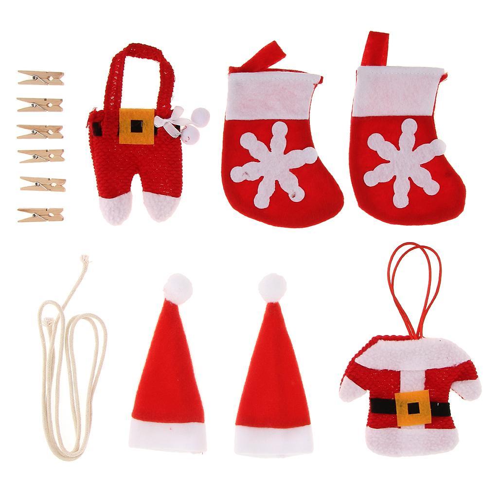 Christmas Mixed Santa Claus Hat Socks Bunting Banner Garland Party Decor