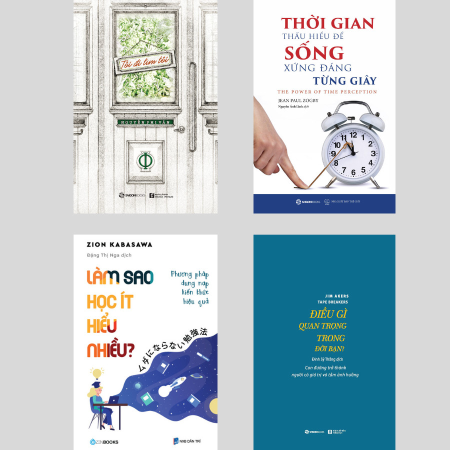 Bộ: Tôi Đi Tìm Tôi - Thời Gian - Thấu Hiểu Để Sống Xứng Đáng Từng Giây - Điều Gì Quan Trọng Trong Đời Bạn - Làm Sao Học Ít Hiểu Nhiều