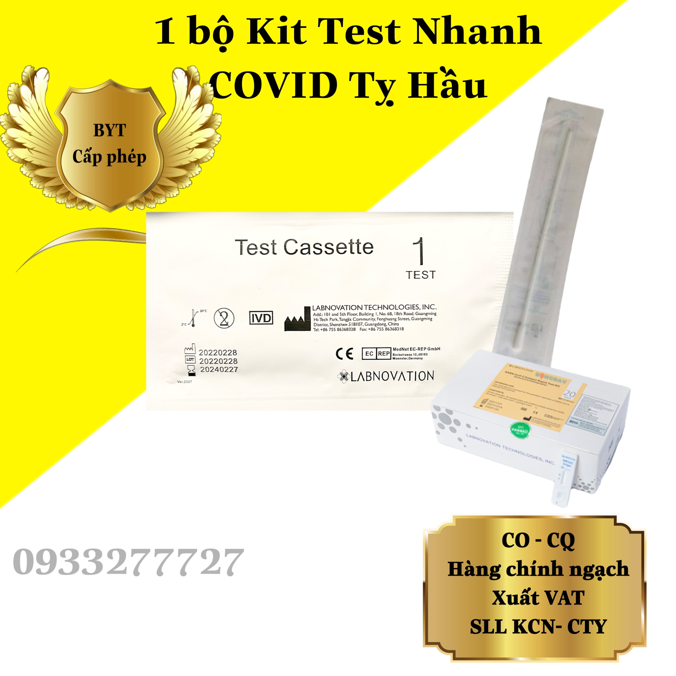 Kit Test Nhanh Covid 19 LABNOVATION Tại Nhà - Khay Thử Nghiệm Kháng Nguyên Virus SARS-CoV-2 - Xuất Hóa Đơn Khi Khách Yêu Cầu