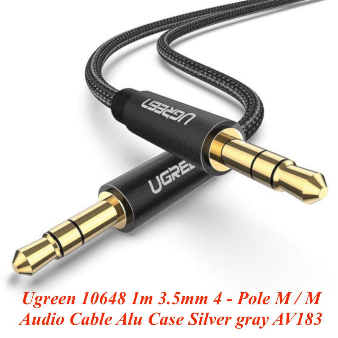 Ugreen UG10648AV183TK 1M 4 khấc Màu Đen cáp âm thanh 3.5mm Hi-Fi Stereo TRRS - HÀNG CHÍNH HÃNG