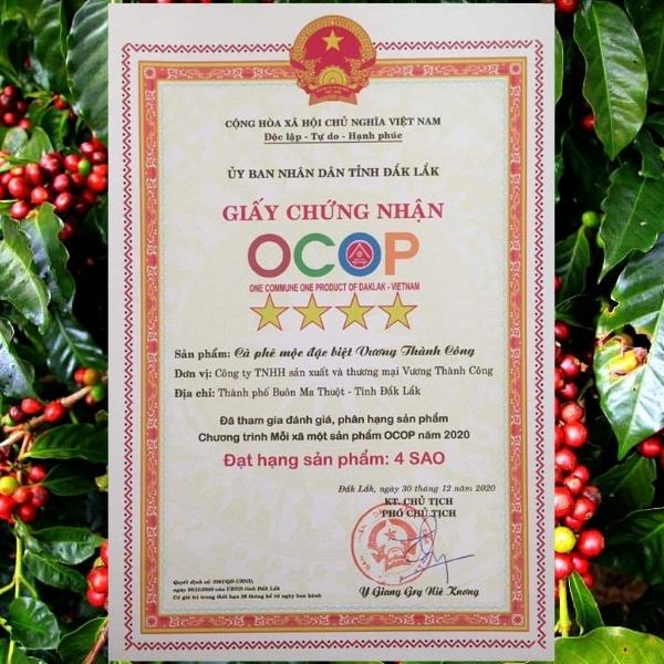 Cà phê rang mộc đặc biệt Vương Thành Công, cà phê theo quy trình hữ cơ tại Đắk Lắk
