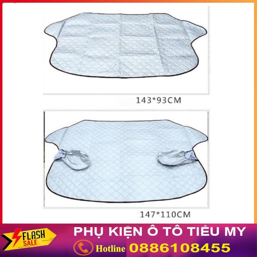 Bạt phủ kính lái ô tô 4 lớp PHỦ TRÁNG NHÔM cao cấp chống nắng, chống gió