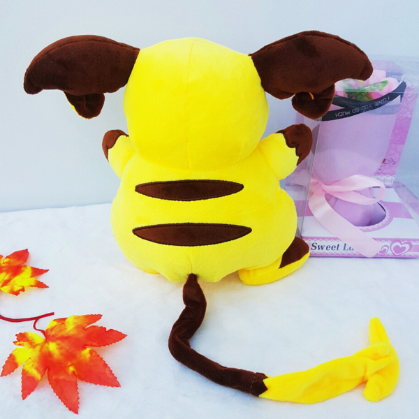 Gấu Bông Pokemon - Chuột Điện Raichu (25 cm) Gb195 (Tặng 1 Móc Khóa Dây Da Pu Đính Đá Lấp Lánh)