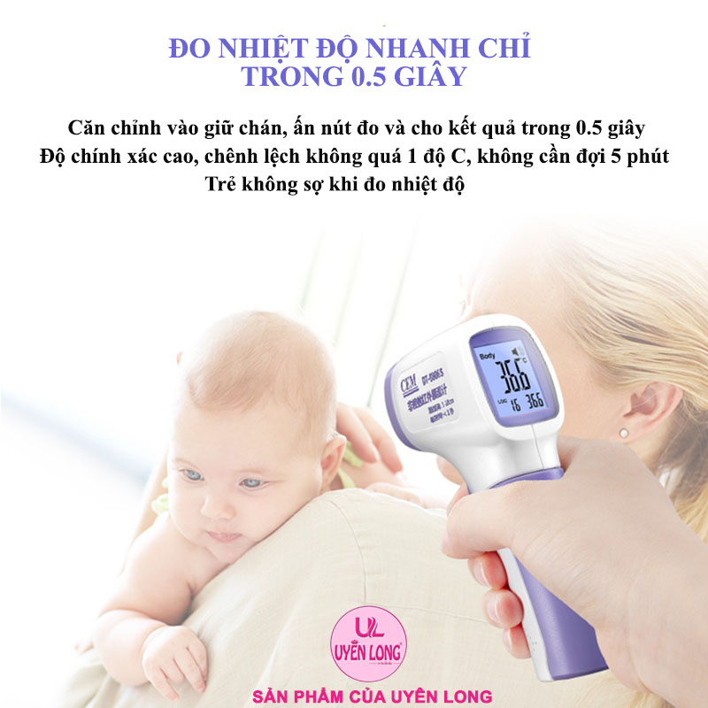 Nhiệt Kế Đa Năng, Máy Đo Nhiệt Độ Cơ Thể Siêu Tốc Cho Kết Quả Chỉ 0.5 Giây, Với Thiết Bị Cảm Ứng Được Nhập Khẩu Từ Đức