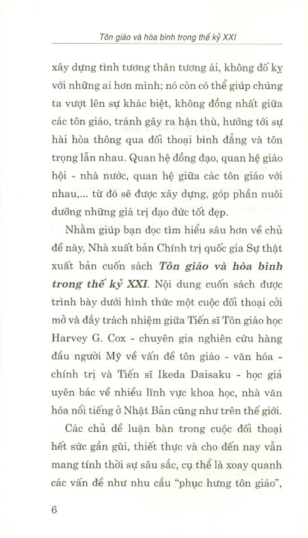 Tôn Giáo Và Hòa Bình Trong Thế Kỷ Xxi (Sách Tham Khảo)