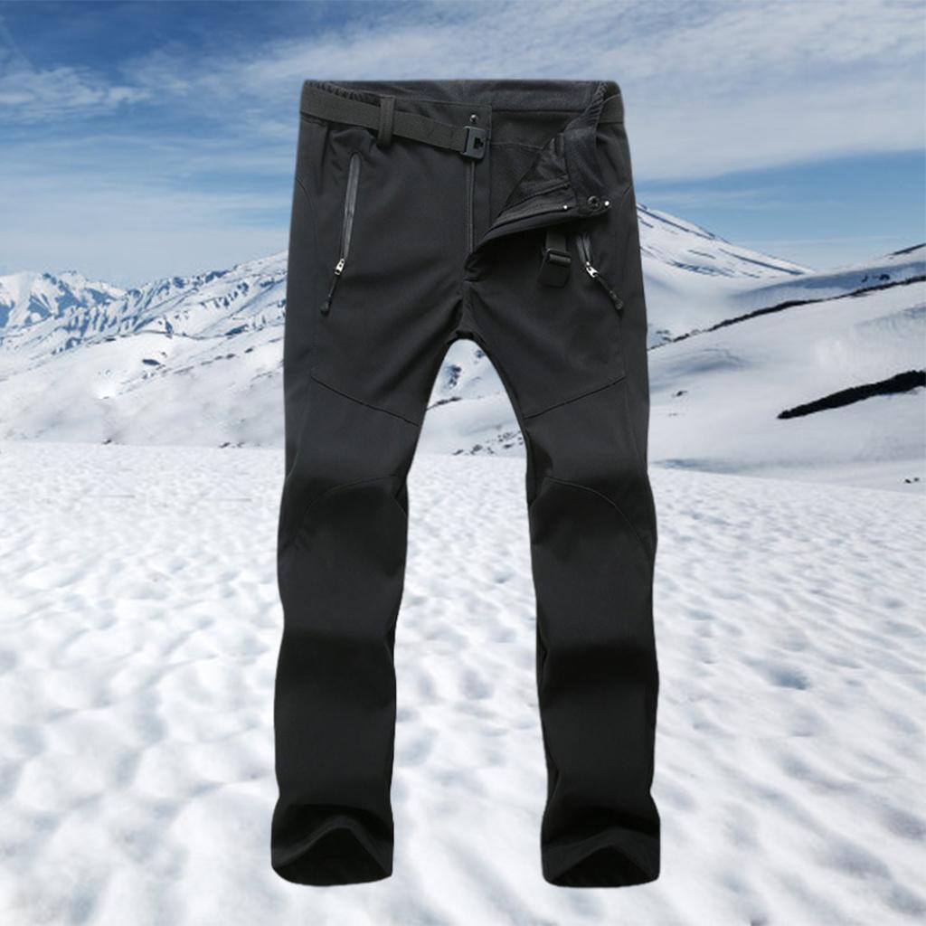 Womens Ski Pants Softshell Thick for Travel Hiking Black
