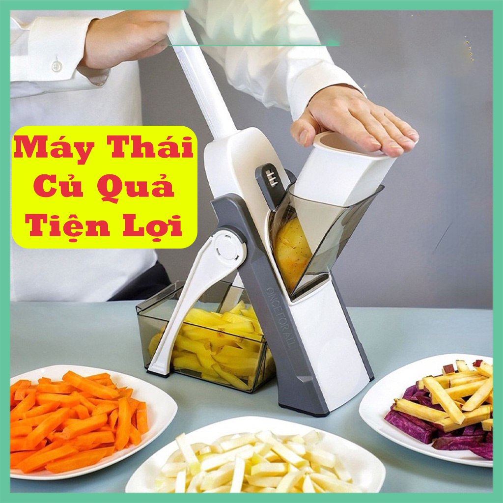 Máy Thái Rau Củ Quả Tiện với 4 lưỡi dao đơn, đa năng, sắc bén, tiện lợi