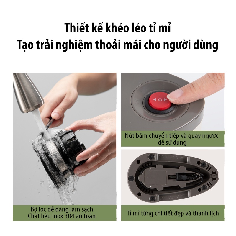 Máy Ép Chậm Xiaomi BUD BJ-V10 Ép Kiệt 95% Lượng Nước Dung Tích 0.3 Lít Công Suất Ép 150 W - Hàng Nhập Khẩu