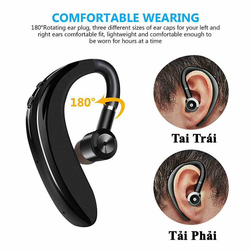 Tai Nghe Bluetooth Không Dây S109, Pin Trâu, Hỗ Trợ Kết Nối 2 Điện Thoại - Chơi Nhạc, Nghe Gọi Lên Đến 20h