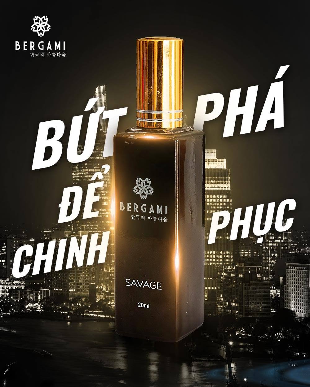 Nước hoa nam Bergami Savage 35ml - Mùi hương tinh tế, lịch lãm - Lưu hương 12h