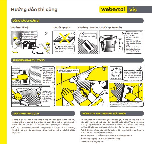 Keo dán gạch  Weber taivis dùng cho gạch thông dụng