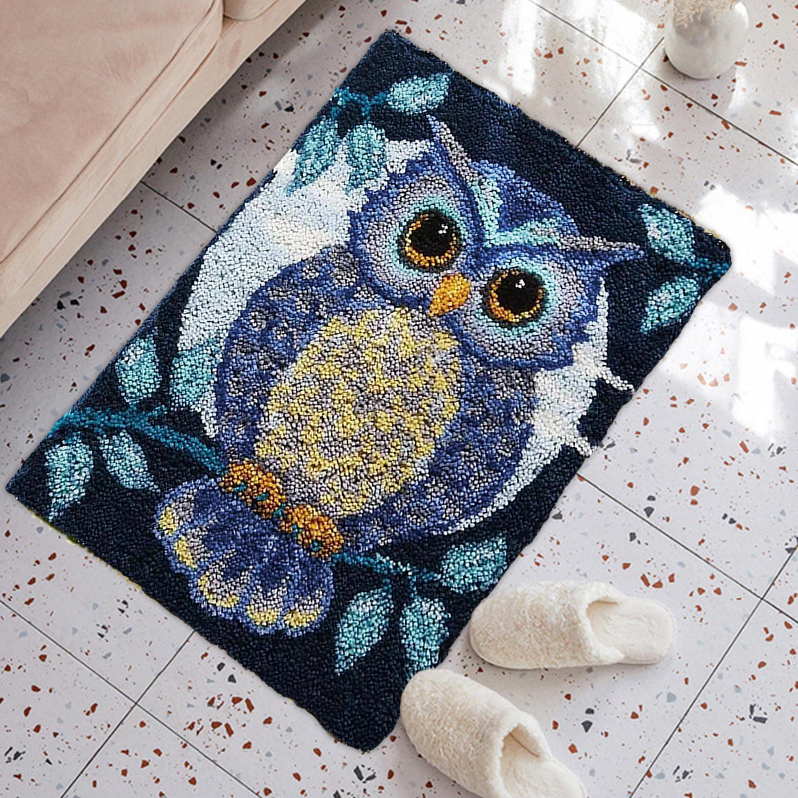 Owl Latch DIY Rug Making Kit 20 x 14 Creative DIY Rug Crochet Yarn Kits Carpet Making Kit