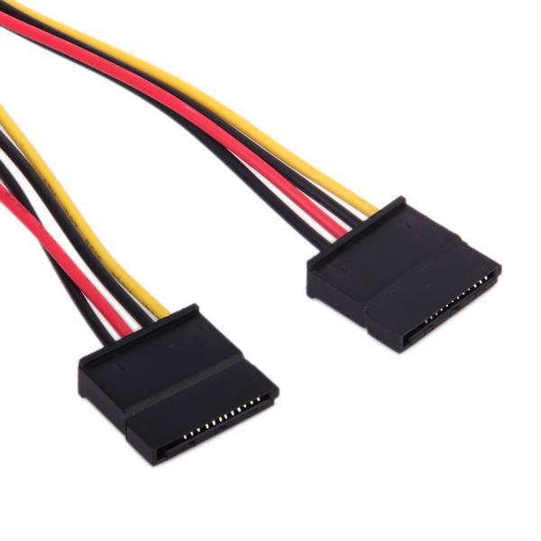 4-Pin IDE Power Lead to15 Pin Serial ATA SATA Splitter Power Cable Connector