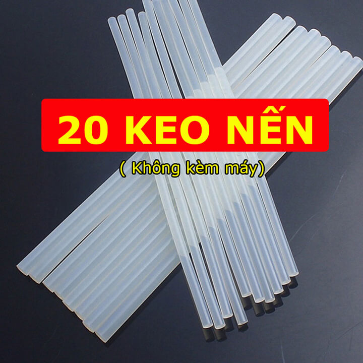 Súng Bắn Keo Nến Silicon Máy 20W Và 10 Cây Keo 7mm - Sửa Chữa Gia Đình, Làm Đồ Hand Made