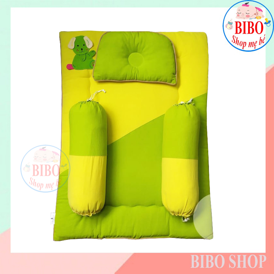 BỘ GỐI NỆM SƠ SINH CAO CẤP 100% COTTON CHO BÉ