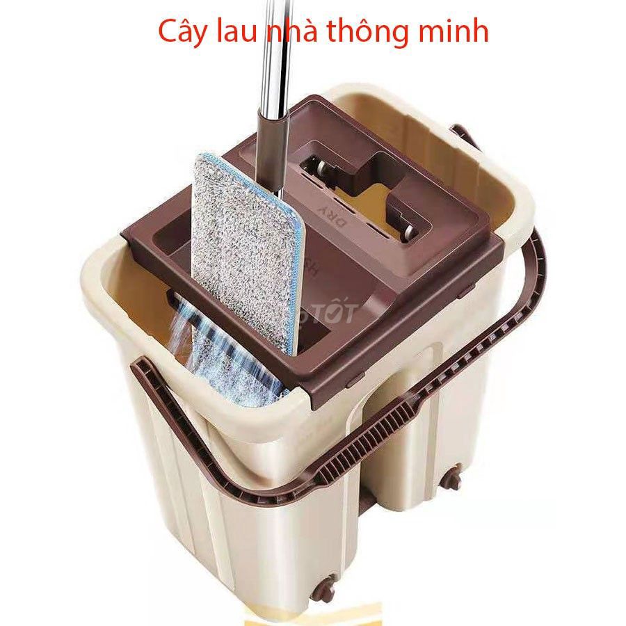 Bộ Chổi Lau Nhà Xoay Tự Vắt Kèm Thùng Cao Cấp