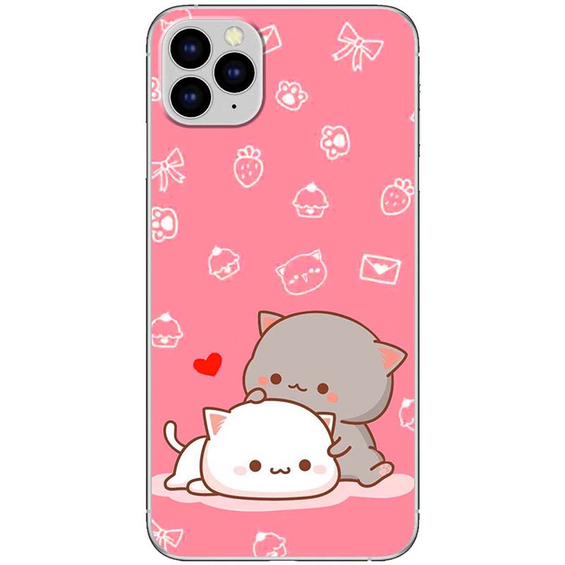 Ốp lưng dành cho iPhone 11 Pro mẫu Mèo mập nền hồng