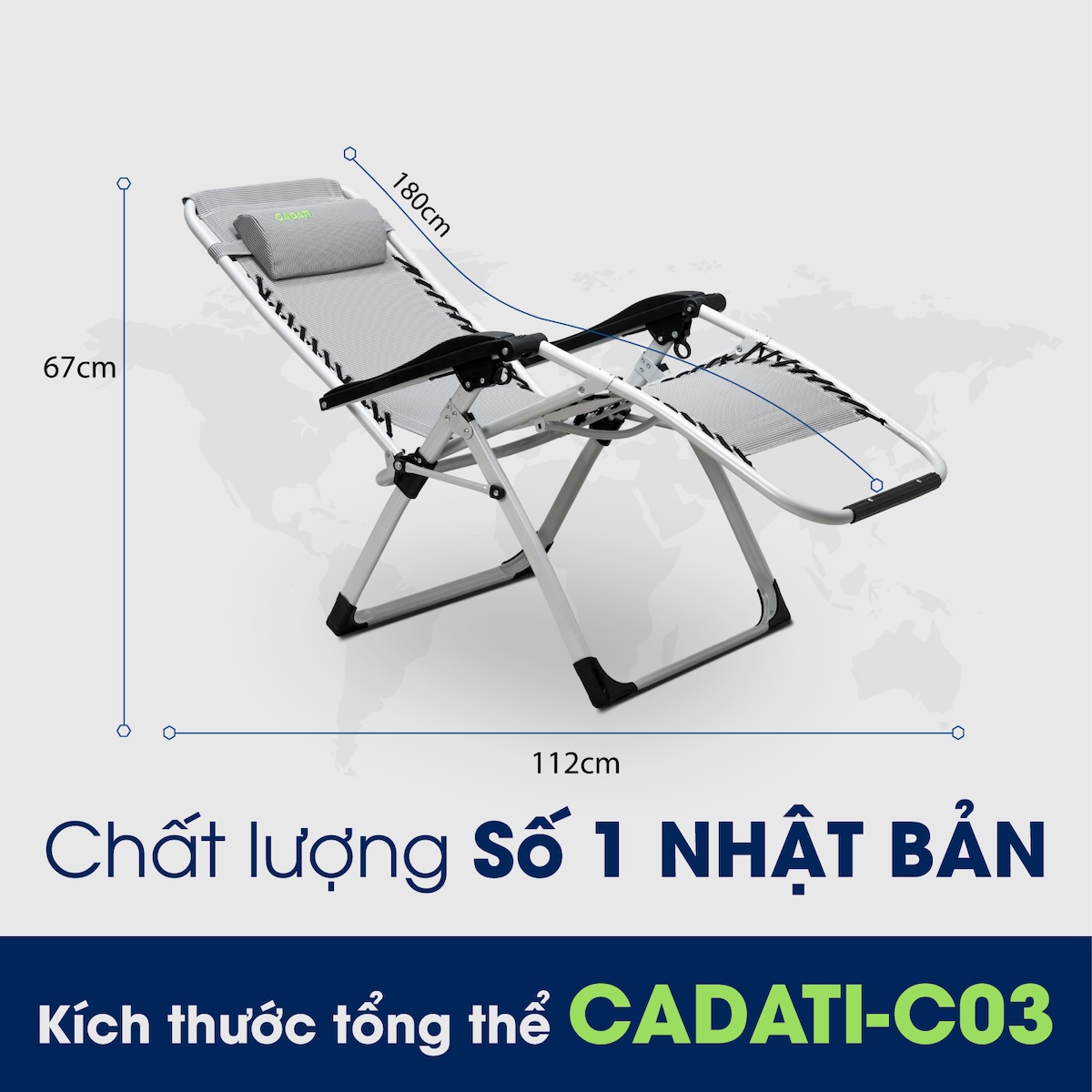 GHẾ BỐ XẾP THƯ GIÃN GIÁ RẺ CADATI C-03 - KHÔNG NỆM