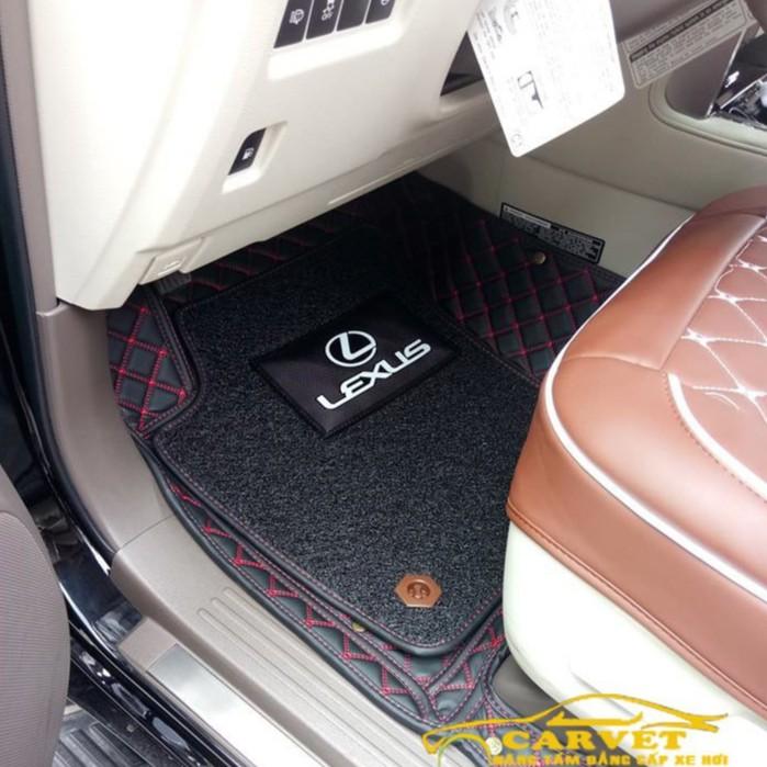 Thảm da lót sàn 6D cộng cho Lexus Kèm Thảm Rối Chống Bẩn Cao Cấp