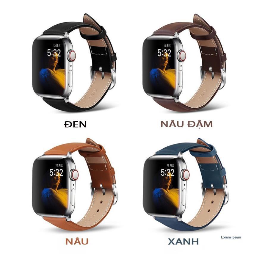 Dây da bò cao cấp 40mm 44mm 38mm 42mm cho đồng hồ Apple Watch IWatch Series 5 4 3 2 1