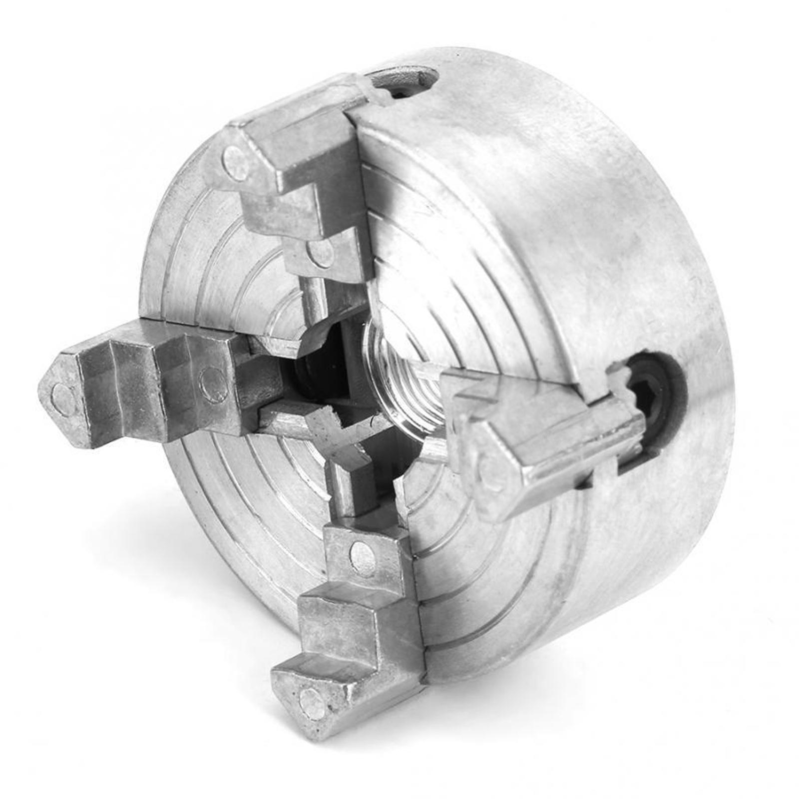 Mini Lathe Chuck Four Jaws Self Centering Milling Tool Drilling Machine High Strength Wood Turning Chuck Clamping Hex Key Parts