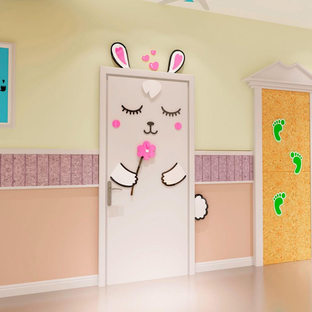 Tranh dán tường mica 3d decor khổ lớn trang trí cửa trang trí mầm non, mẫu giáo, phòng cho bé