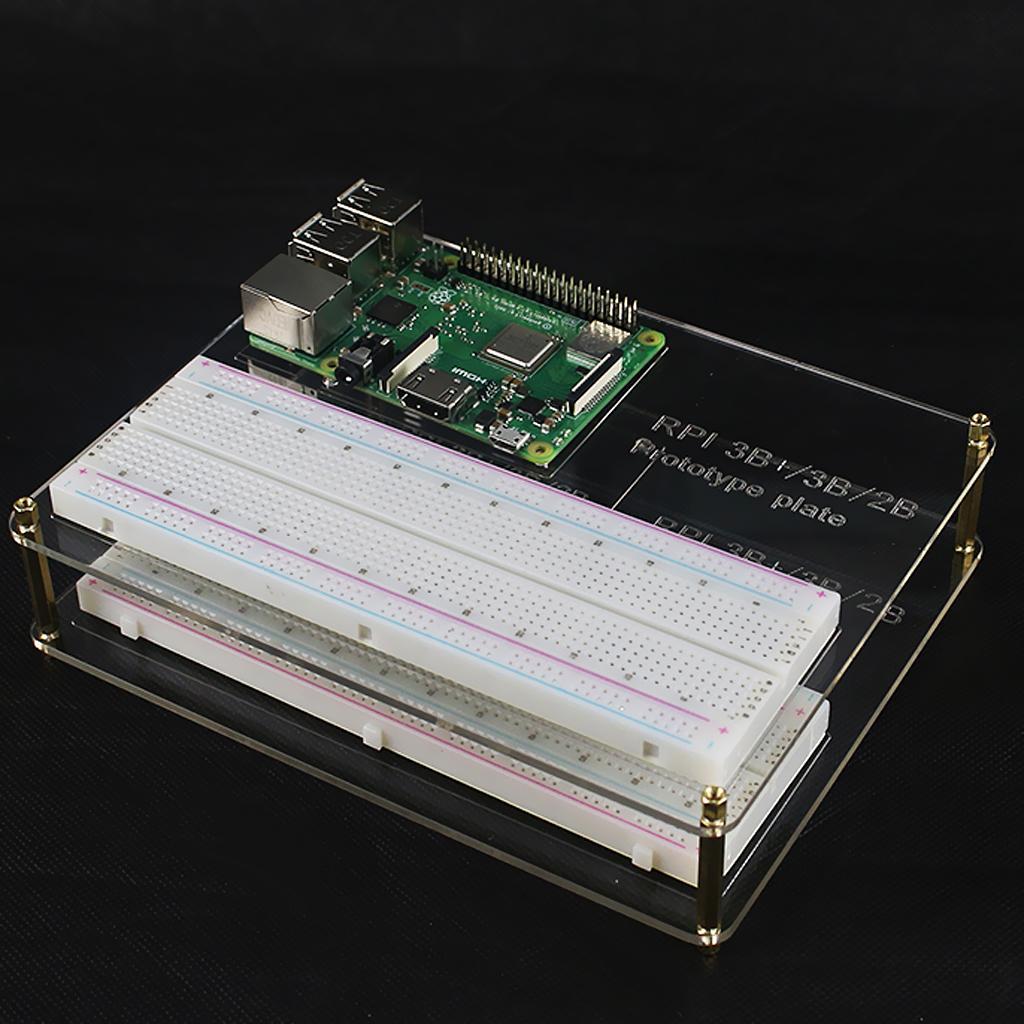 Acrylic Experiment Plate + Breadboard Board + Jumper Wire Cable for Raspberry Pi 3 Model B+ 3B 2B