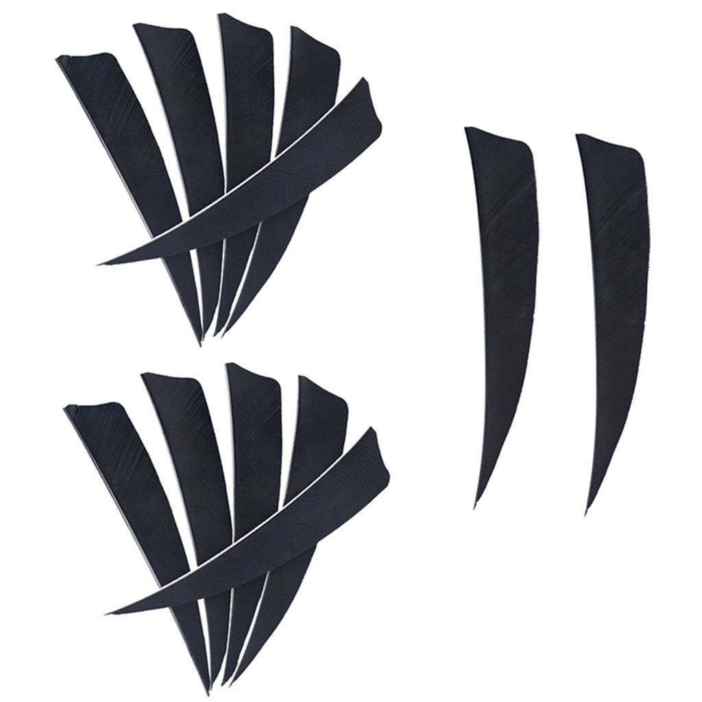 12Pcs Shield Shape Turkey Feather Arrow Archery Hunting Fletching For DIY Vanes