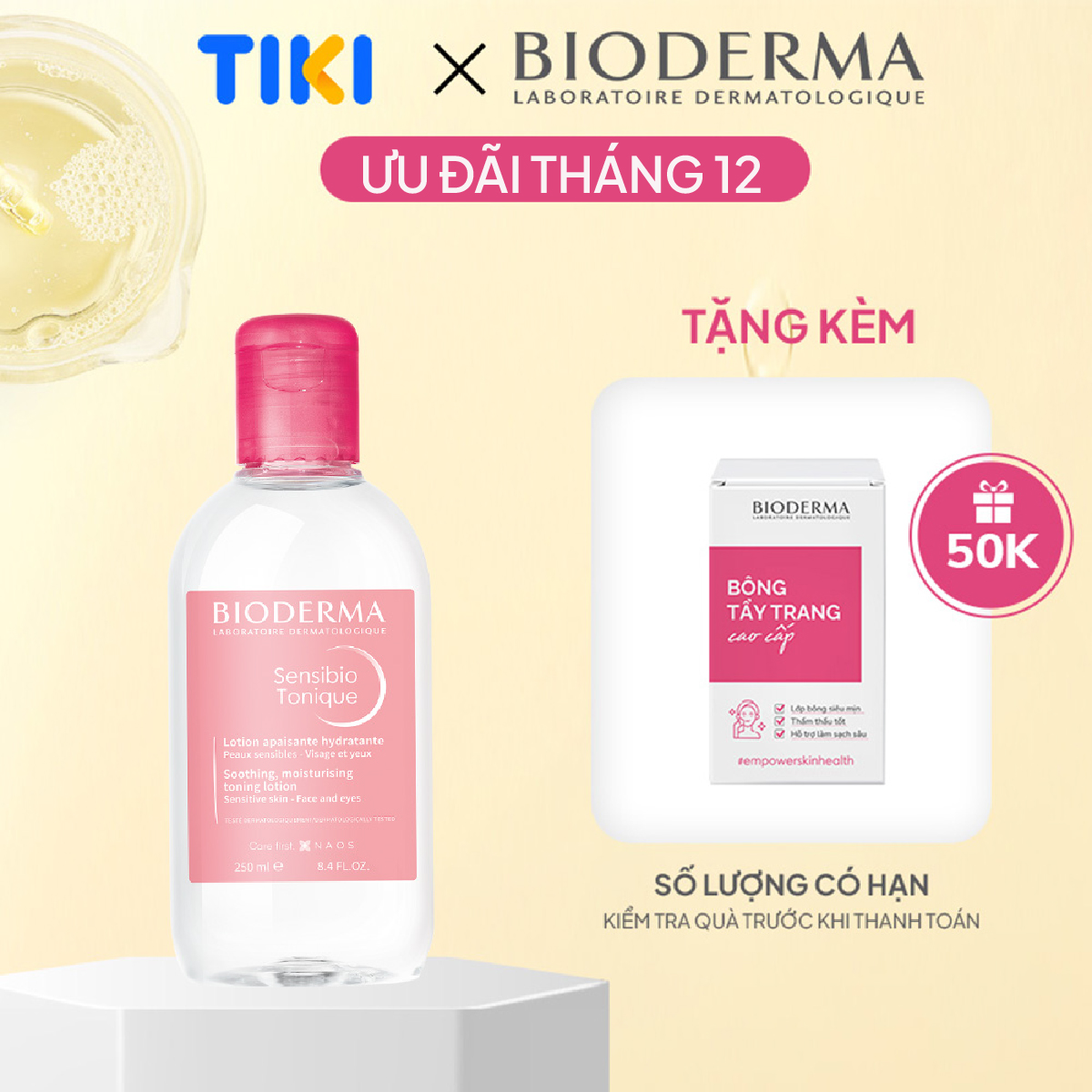 Nước Hoa Hồng Dưỡng Ẩm Và Làm Dịu Da Bioderma Sensibio Tonique - 250Ml