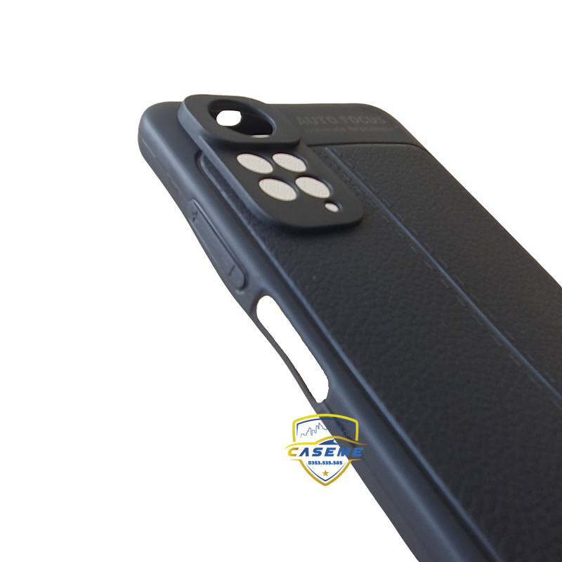Ốp lưng cho Xiaomi Redmi Note 11S silicon giả da, chống sốc Auto Focus - Hàng Chính Hãng