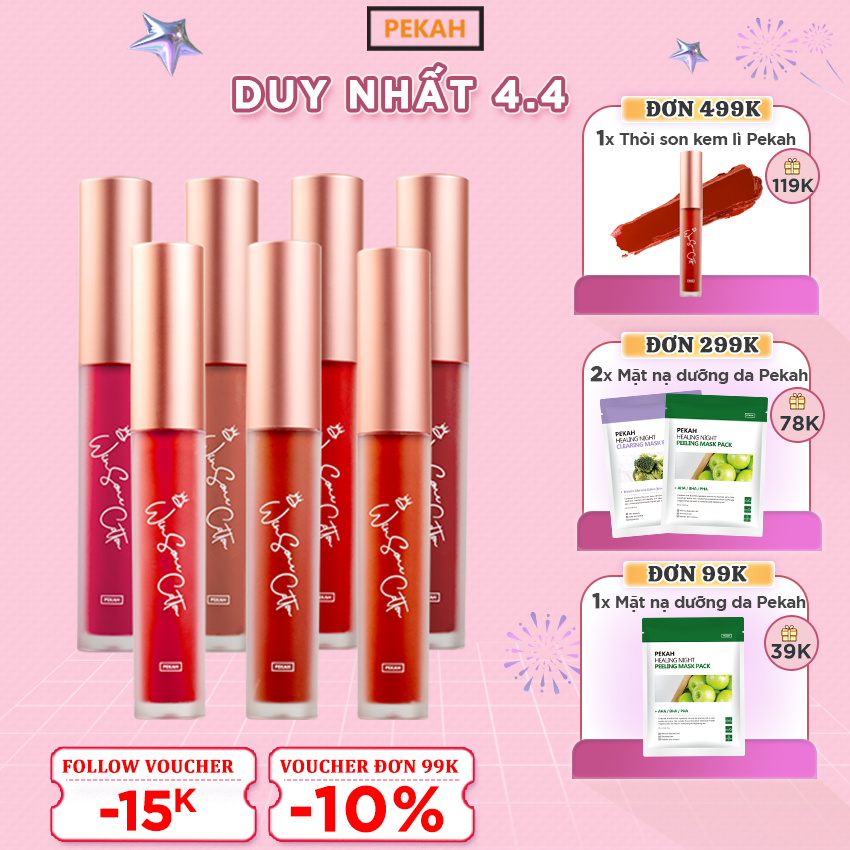 Son Kem Lì Mịn Môi PEKAH WINSOME COTTON TINT  Son kem lì Hàn Quốc 4.5g