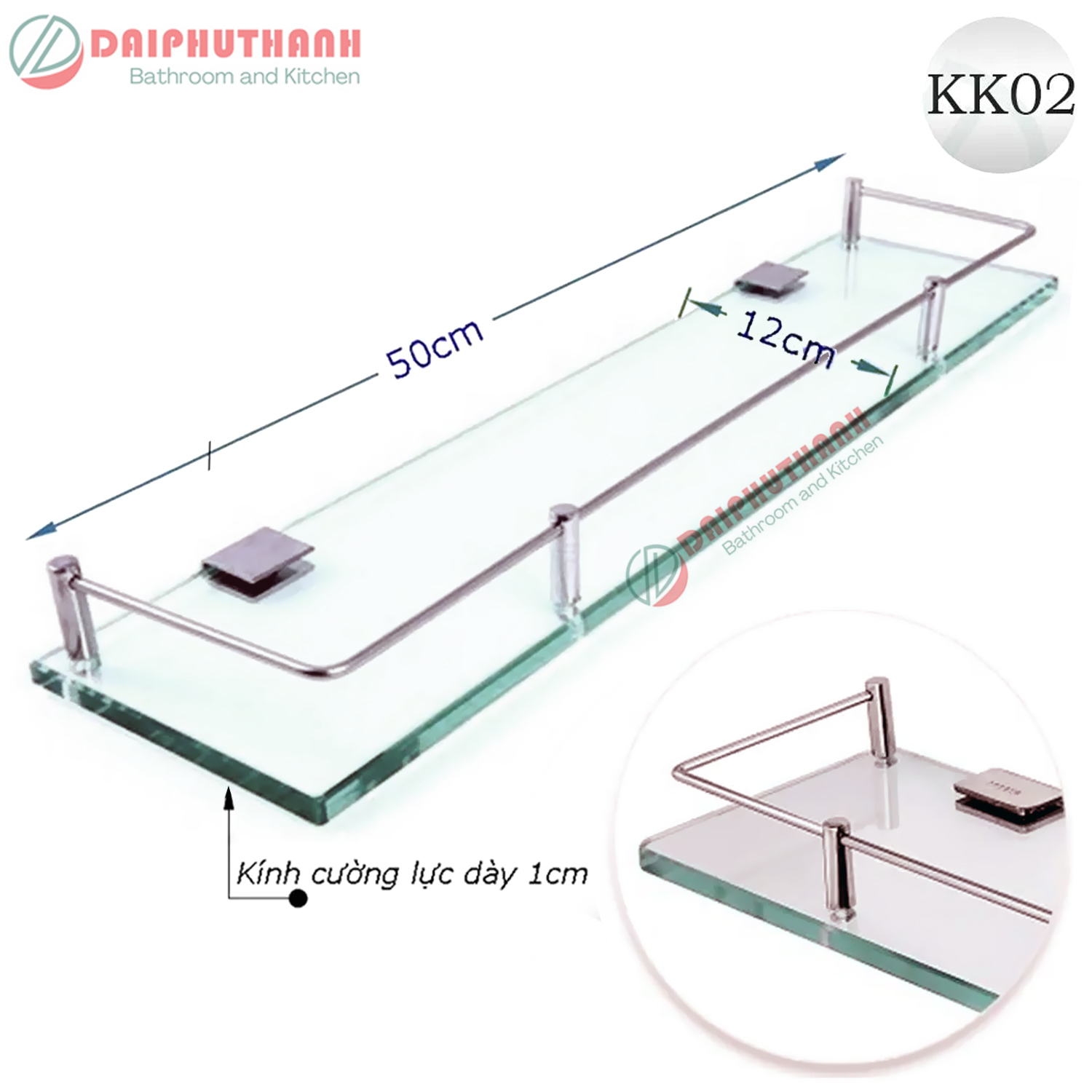 Kệ Kính Cường Lực Đa Năng Nhà Tắm Phụ Kiện Inox SUS304 - Kệ để ly, bàn chải, mỹ phẩm