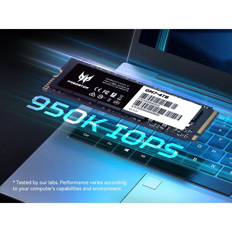 Hình ảnh Ổ cứng Acer SSD Predator GM7 PCIe Gen 4.0 x 4, NVMe 2.0 Tốc độ đọc 7400 MB/s -  HÀNG CHÍNH HÃNG Bảo hành 5 năm