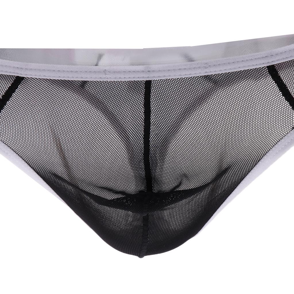 27-35inch Sexy Mens See-through Mesh Underwear Mesh Pouch Briefs Bikini Underpants