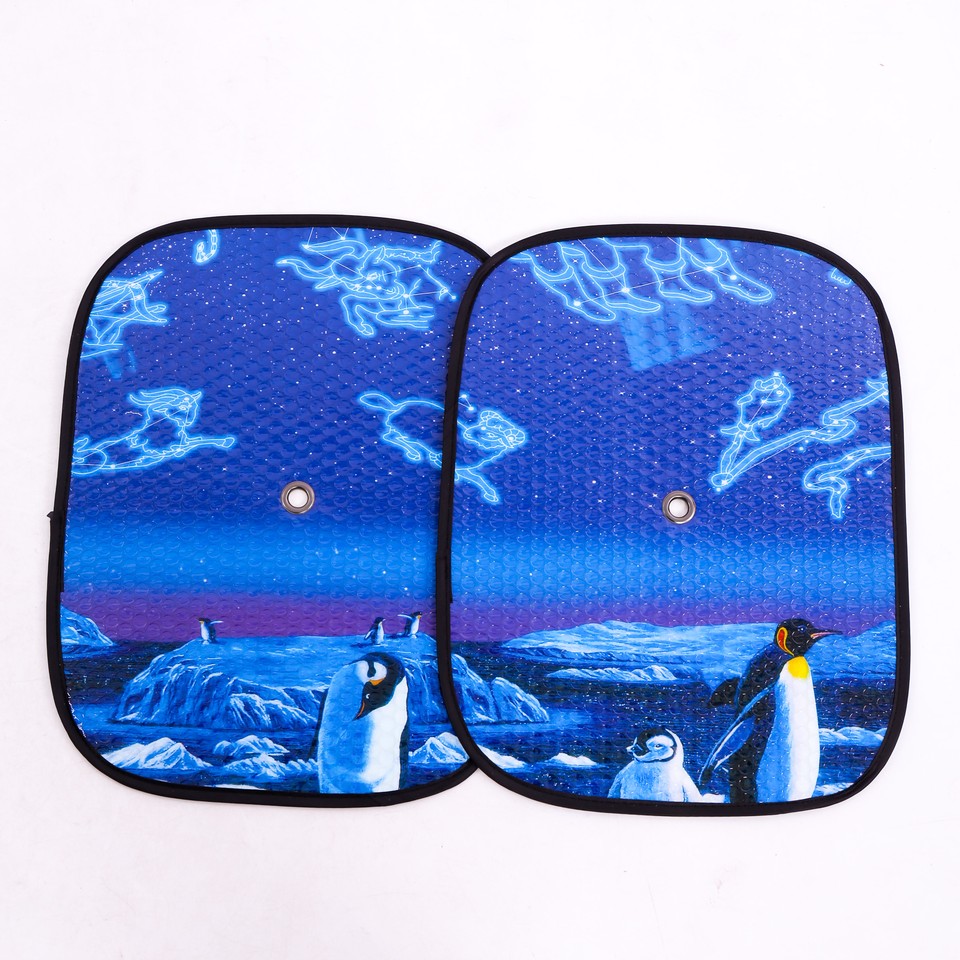 Bộ 4 tấm che chắn nắng cho cửa sổ ô tô (2 tròn + 2 lá)-Họa Tiết Ngẫu Nhiên