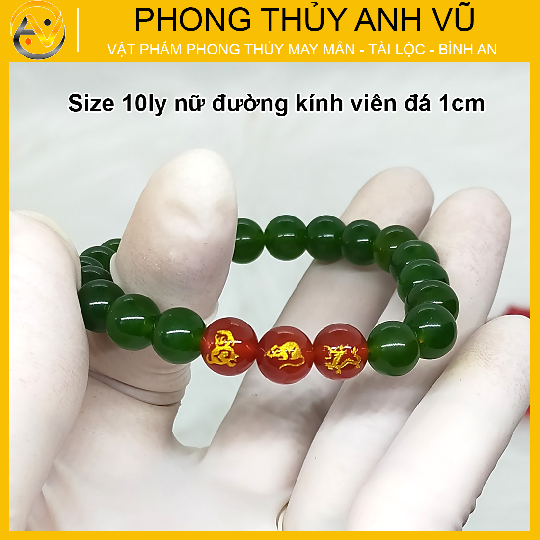 Vòng tay 12 con giáp tam hợp thân tý thìn đã khai quang - chất liệu mã não xanh tự nhiên - size 8 10ly - may mắn tài lộc - Vòng Tam Hợp Anh Vũ